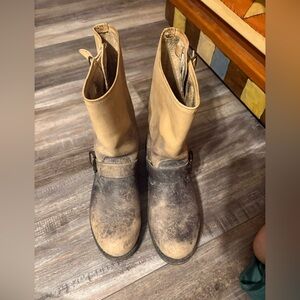 Two-Tone Leather Frye Boots